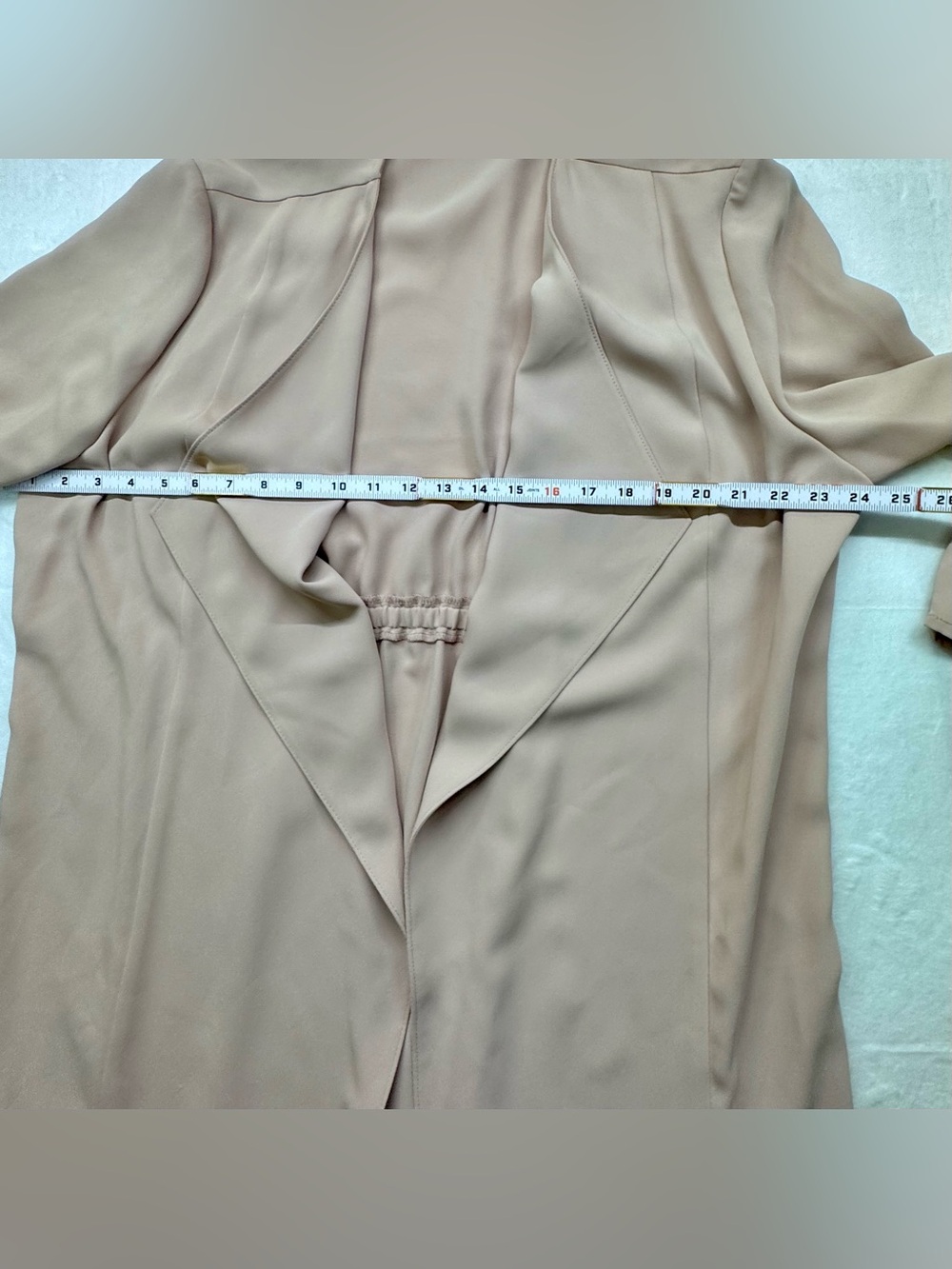 Nine West Soft Crepe Duster Jacket Blush Pink Open Front Drape Trench Size XL - Picture 6 of 12